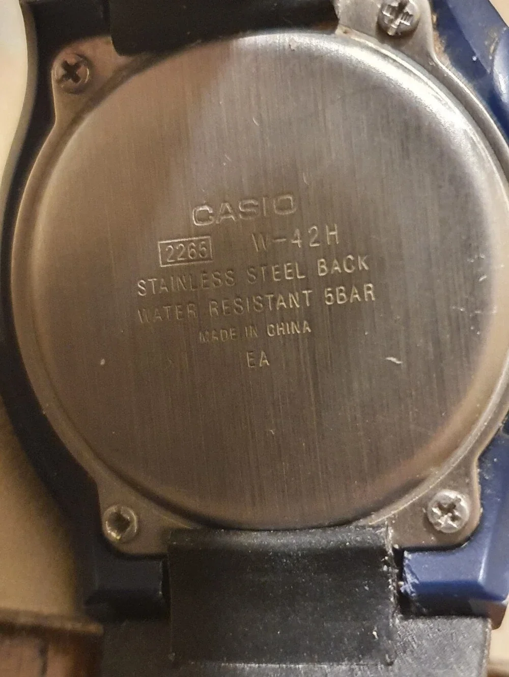 10/$20 Casio W-42H Blue Digital Illuminator Alarm Chrono Men's Watch